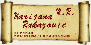 Marijana Rakazović vizit kartica